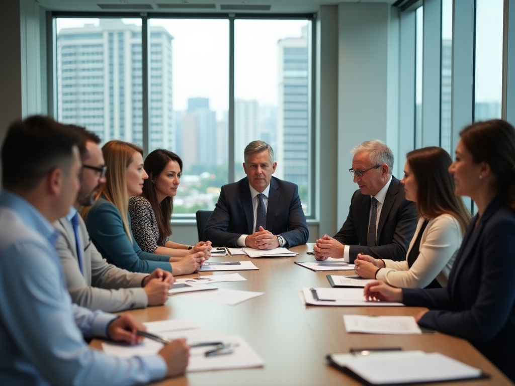 Group of people discussing retirement planning